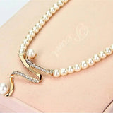 Natural Pearl Necklace + Earring Set