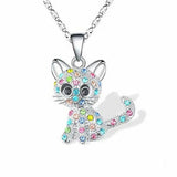 Collier en Zirconia Coloré avec Monture en Argent