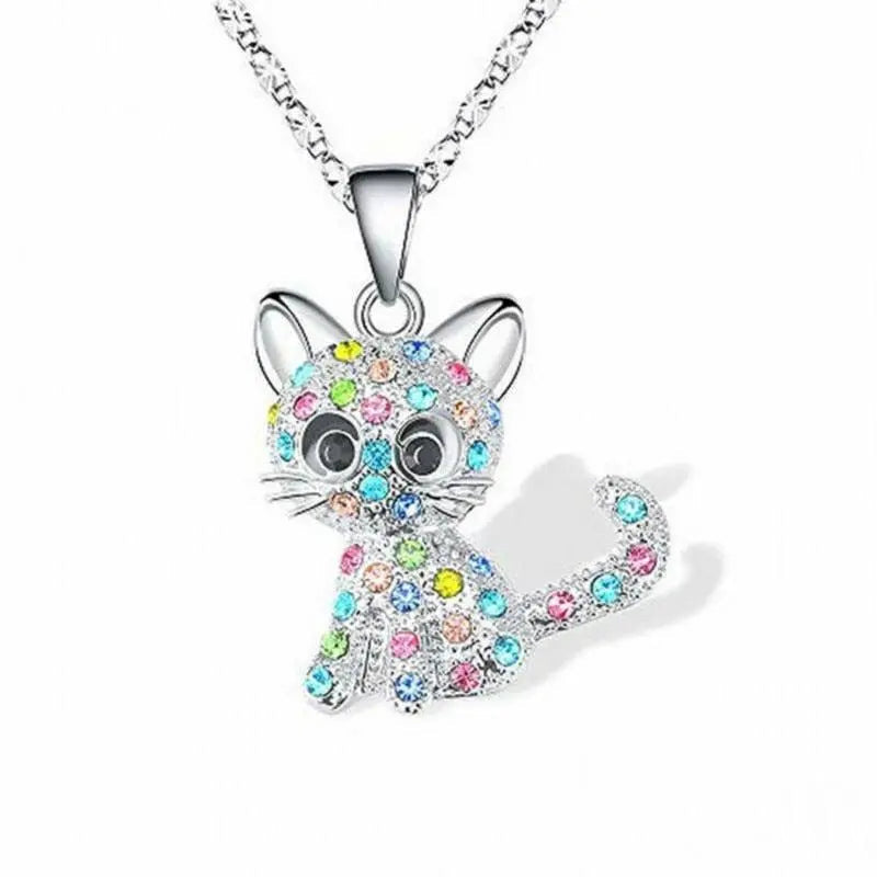 Collier en Zirconia Coloré avec Monture en Argent