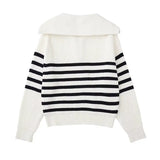 Cazel | Pull zippé rayé