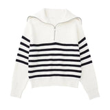 Cazel | Pull zippé rayé