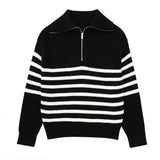Cazel | Pull zippé rayé