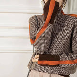 Leni - Pull Roulé Chic En Chevrons