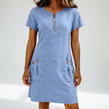 Célestelle™ — Robe courte 100% coton fraîcheur naturelle