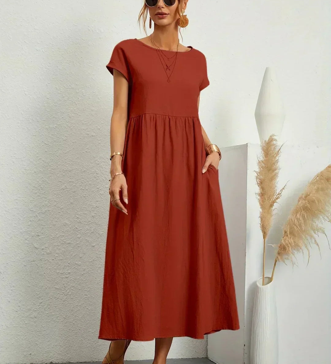 Nataly - Robe Midi Décontractée