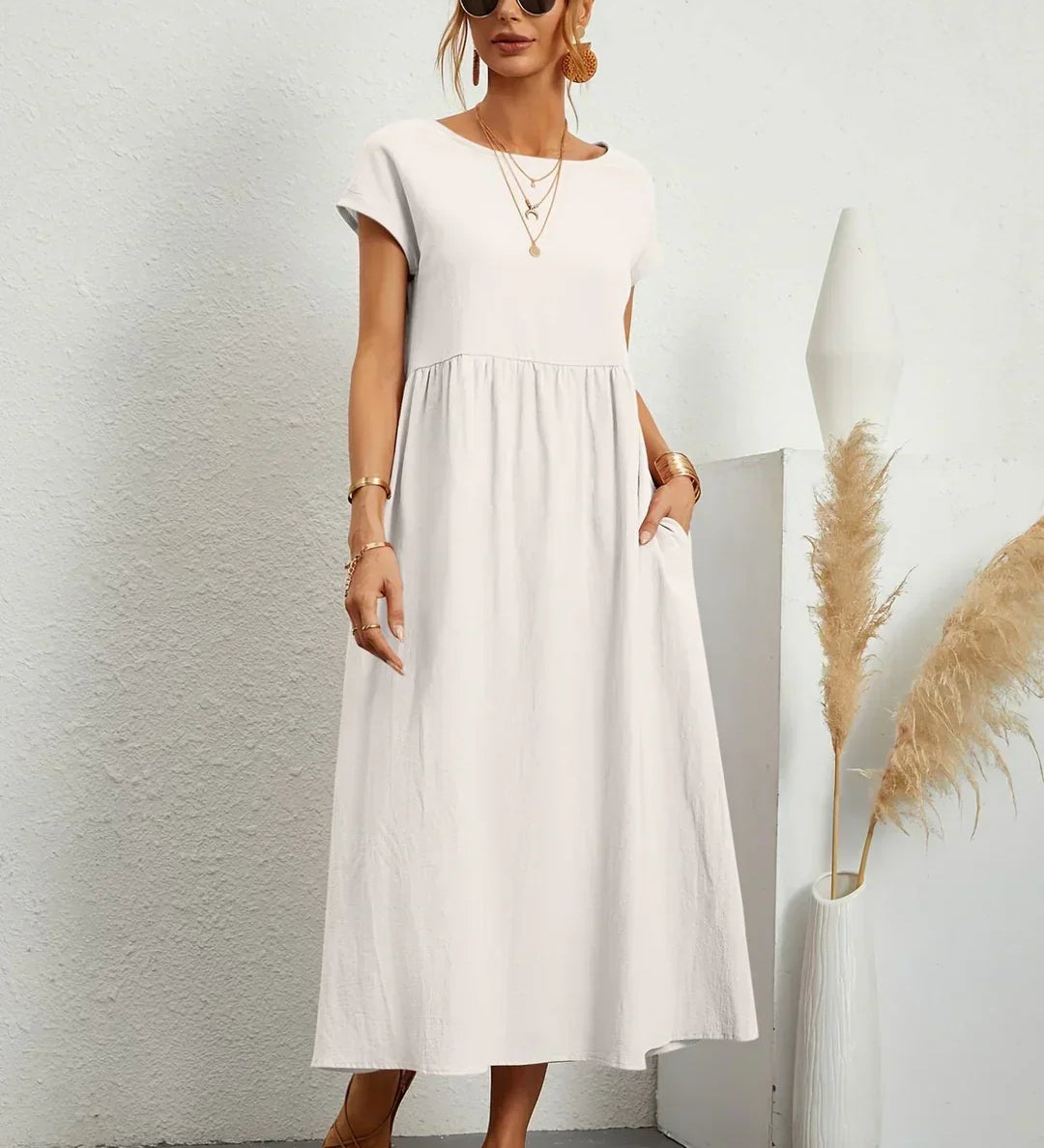 Gabrielle™ — Robe midi fluide élégance intemporelle