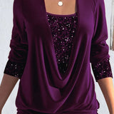 Valentine™ — Blouse longue élégante effet superposé