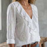 Isaline™ — Blouse élégante à volants au charme féminin