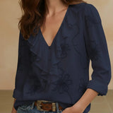 Isaline™ — Blouse élégante à volants au charme féminin