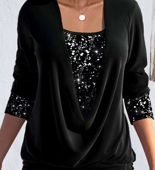 Valentine™ — Blouse longue élégante effet superposé