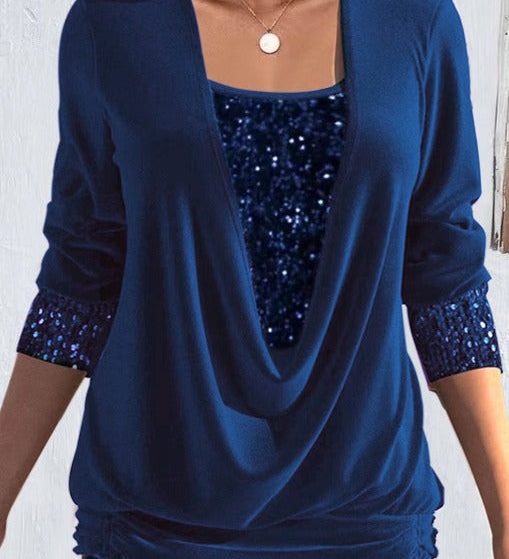 Valentine™ — Blouse longue élégante effet superposé