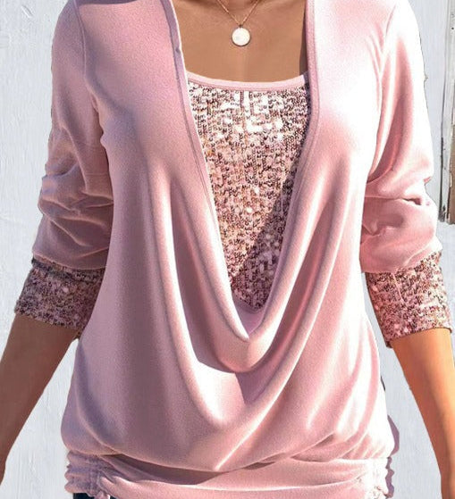 Valentine™ — Blouse longue élégante effet superposé