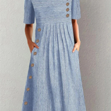 Marina - Robe Midi Rayée Élégante