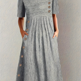 Marina - Robe Midi Rayée Élégante