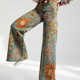 Florivane™ — Pantalon large floral rétro élégant