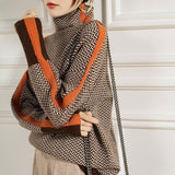 Clara™ | Pull à Col Roulé à Rayures Contrastées