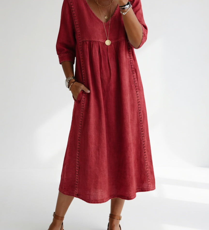 Lioréa™ — Robe midi fluide décontractée élégante