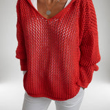 Évarielle™ — Pull maille ajourée col décontracté