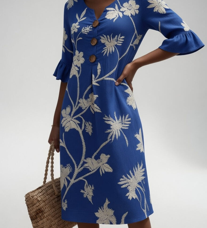 Lénora™ — Robe mi-longue florale liberté estivale