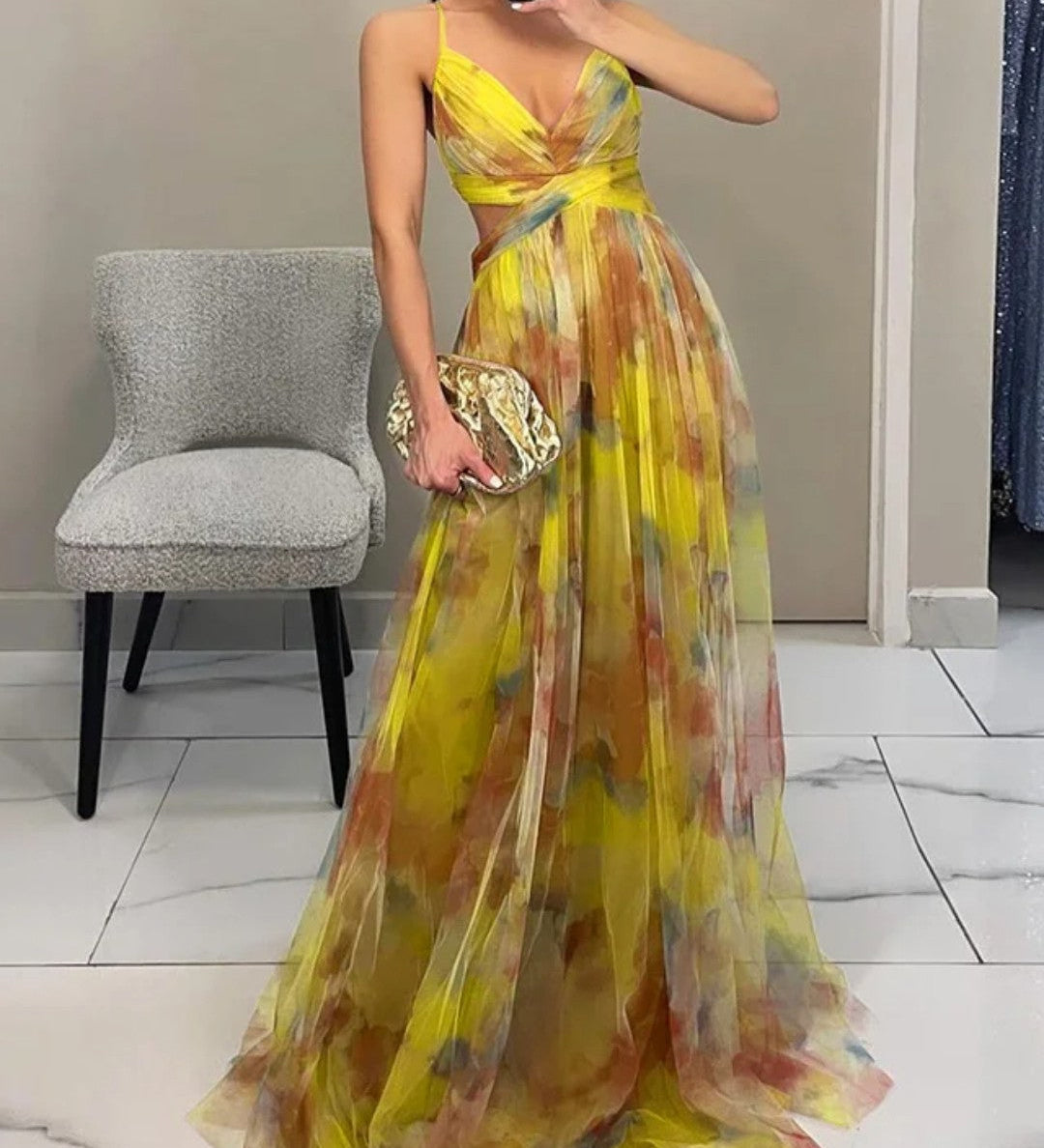 Delacroix - Robe Maxi Florale Élégante
