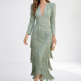 Valériane™ — Robe frangée élégante silhouette raffinée
