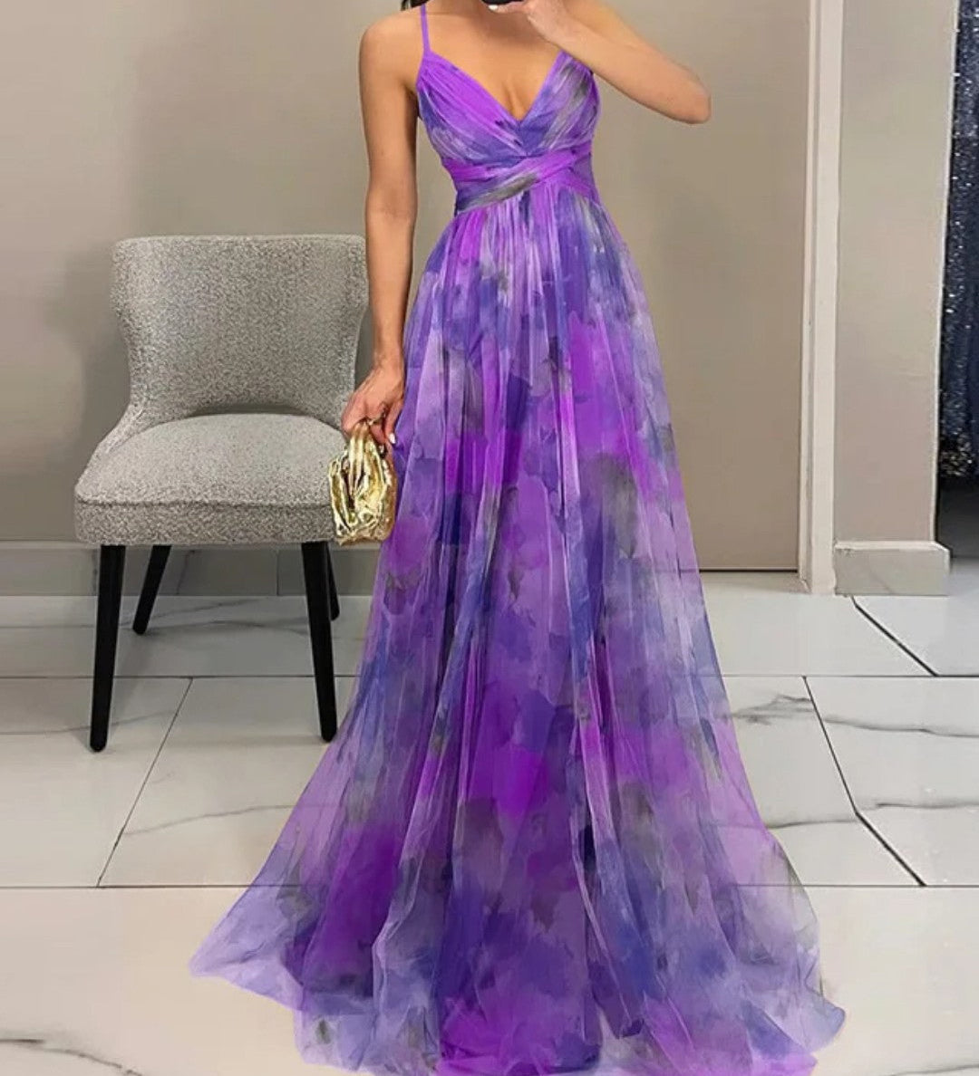 Delacroix - Robe Maxi Florale Élégante