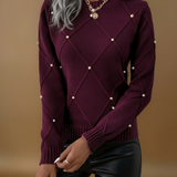 Marguerite™ – Pull élégant perles délicates
