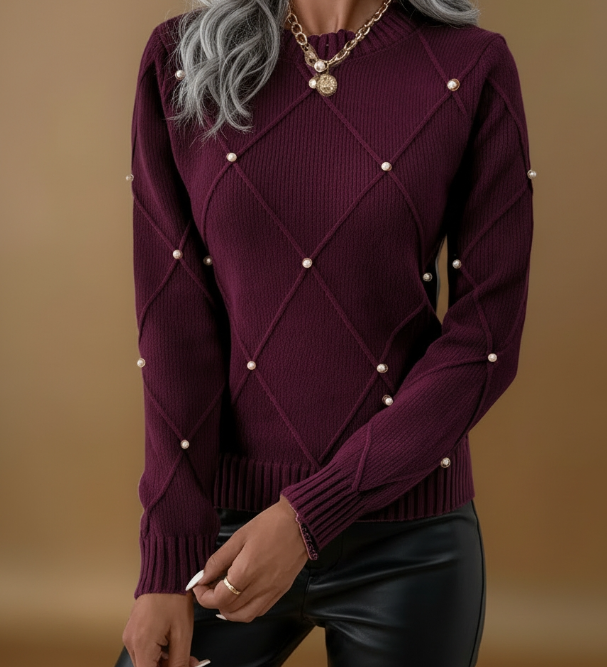 Marguerite™ – Pull élégant perles délicates