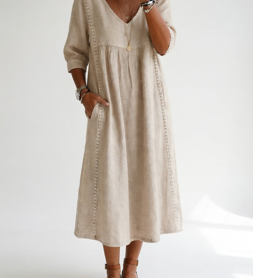 Lioréa™ — Robe midi fluide décontractée élégante