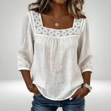 Célindre™ — Blouse dentelle col carré douceur féminine