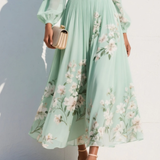 Lila - Robe Midi Fleurie Élégante