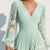 Lila - Robe Midi Fleurie Élégante