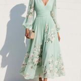 Lila - Robe Midi Fleurie Élégante