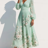 Lila - Robe Midi Fleurie Élégante