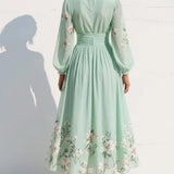 Lila - Robe Midi Fleurie Élégante