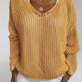 Évarielle™ — Pull maille ajourée col décontracté
