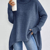 Léïna™ – Le Pull Col Montant Doux & Décontracté