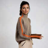 Clara™ | Pull à Col Roulé à Rayures Contrastées