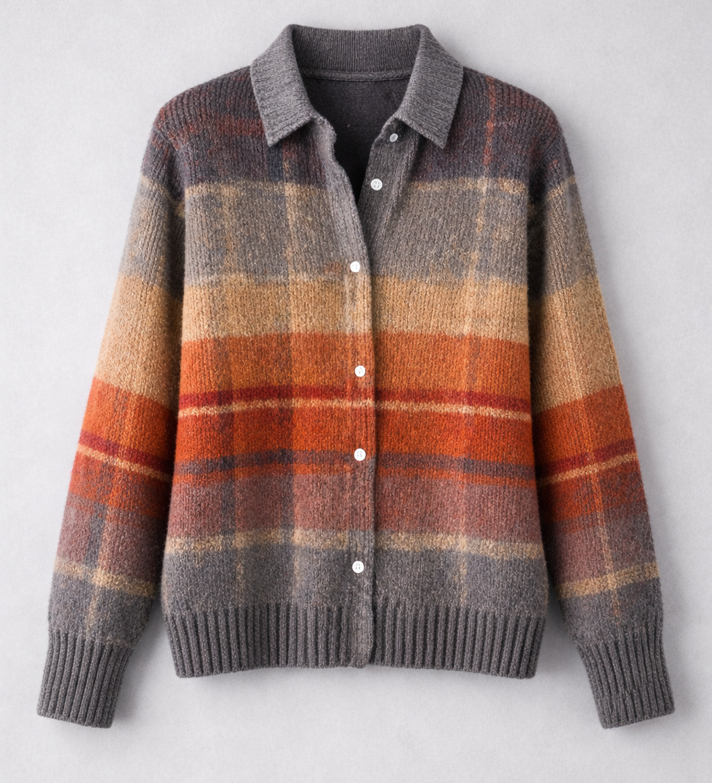 Avery - Cardigan à Carreaux Douillet