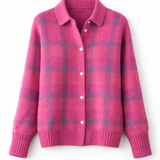 Avery - Cardigan à Carreaux Douillet
