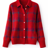 Avery - Cardigan à Carreaux Douillet