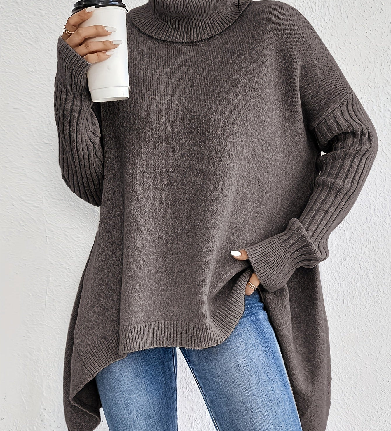 Léïna™ – Le Pull Col Montant Doux & Décontracté