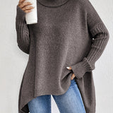 Léïna™ – Le Pull Col Montant Doux & Décontracté