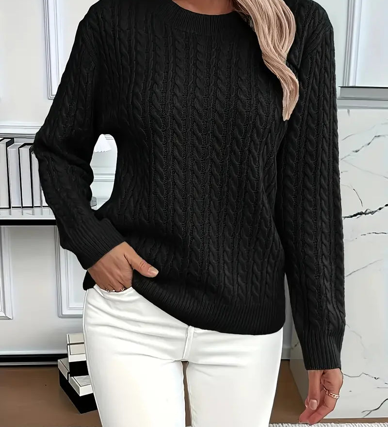 Lena – Pull en tricot à torsades pour femme