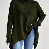 Léïna™ – Le Pull Col Montant Doux & Décontracté