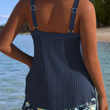 Laluna | Tankini Rayé avec Short de Plage