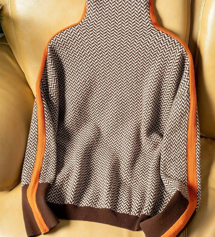 Clara™ | Pull à Col Roulé à Rayures Contrastées