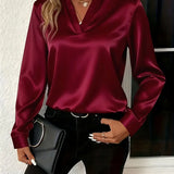 Claudine™ – Blouse satinée élégante intemporelle raffinée