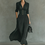 Valérie™ — Robe plissée élégante à taille structurée