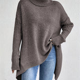 Léïna™ – Le Pull Col Montant Doux & Décontracté